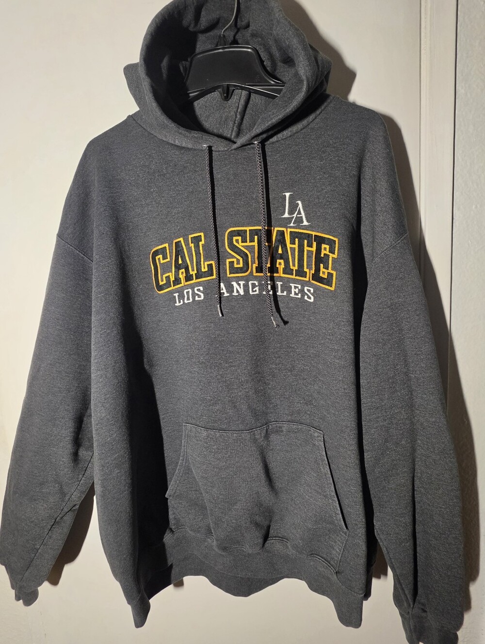 Champion Charcoal Cal State Los Angeles Hoodie with Yellow Text